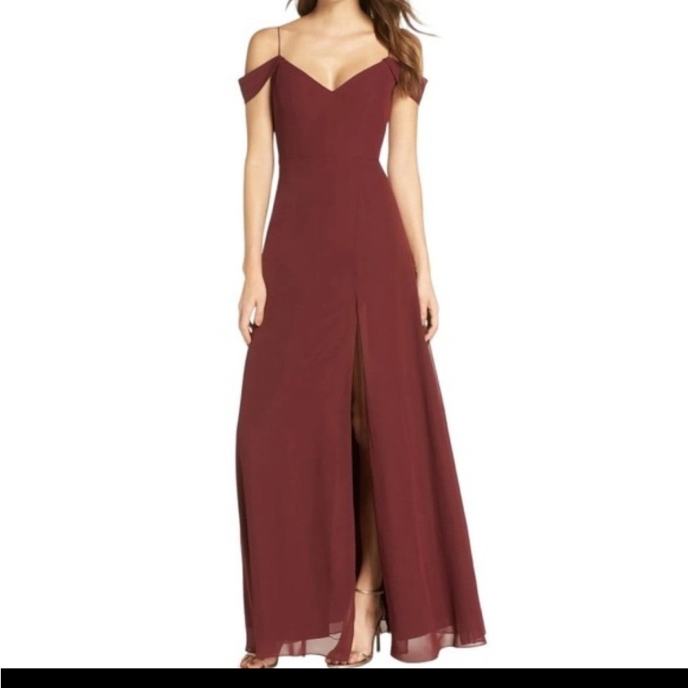 Jenny Yoo Cold-Shoulder Gown